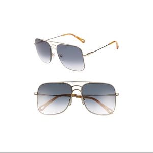 Chloe Gold Frame Navigator Sunglasses - Brand New!